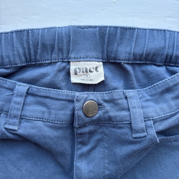 Pact Womens M Ankle Pant Organic Cotton Blue Straight Leg Stretch Sustainable - Picture 2 of 11